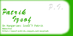 patrik izsof business card